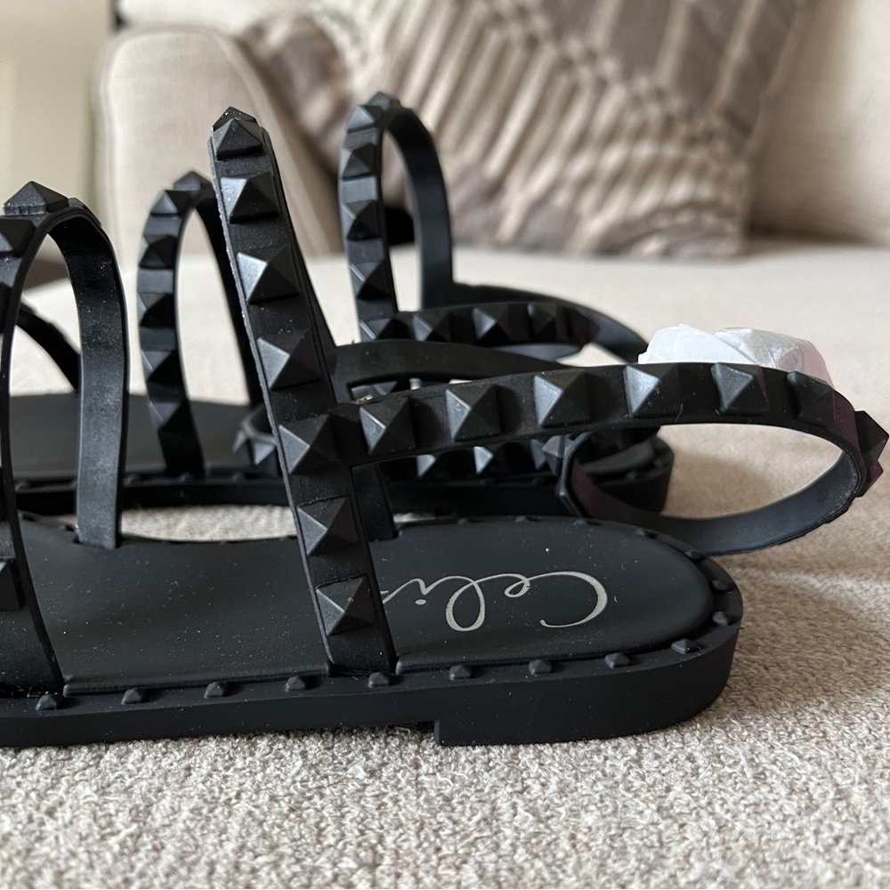 NWT Celia Black Gladiator Jelly Sandals - Picture 5 of 5